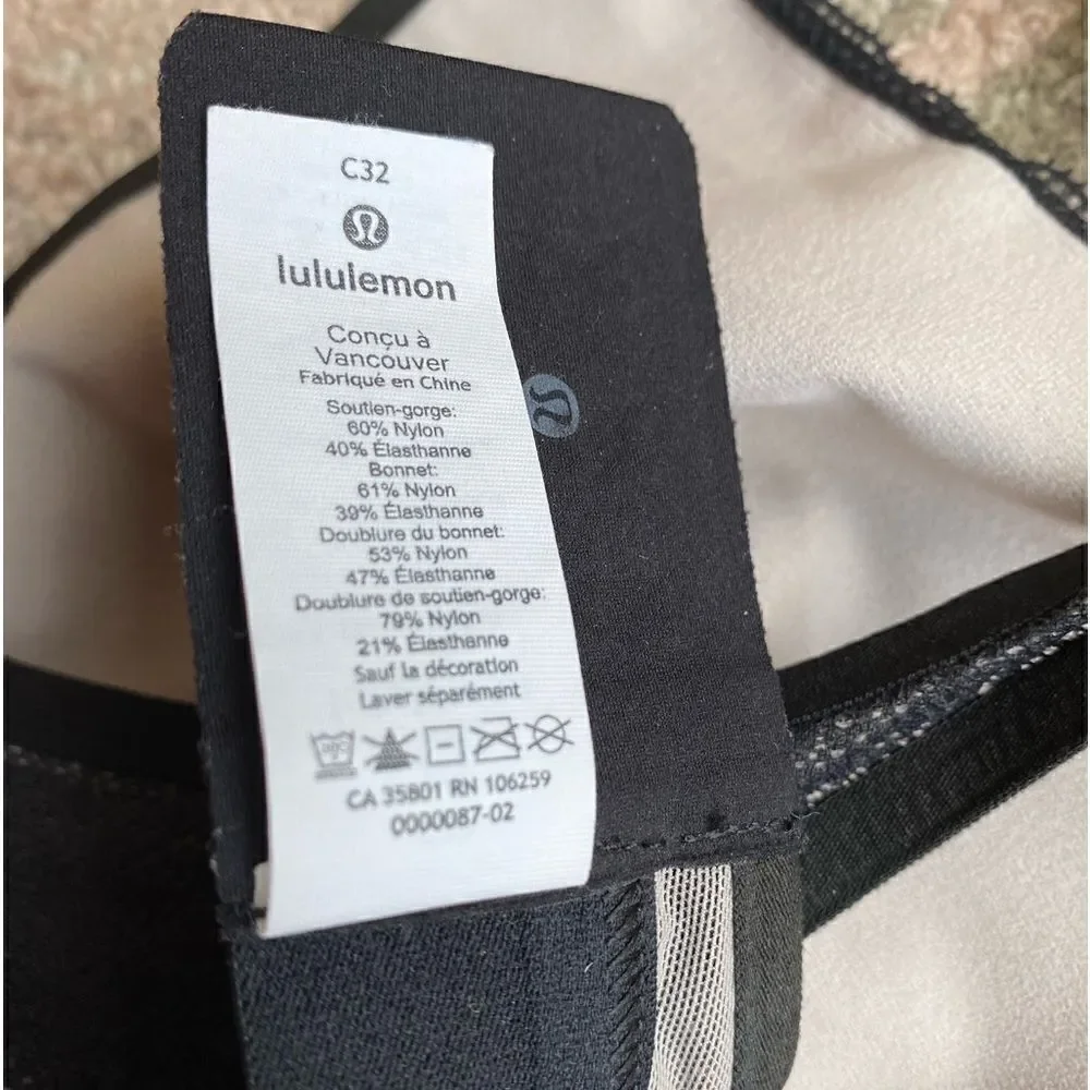 Lululemon Black Adjustable/Non Padded Bra